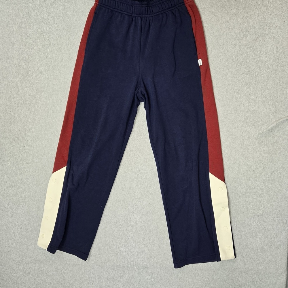 Fabletics Women Activewear Pants S Navy Year Round Terry Wide Leg Snap